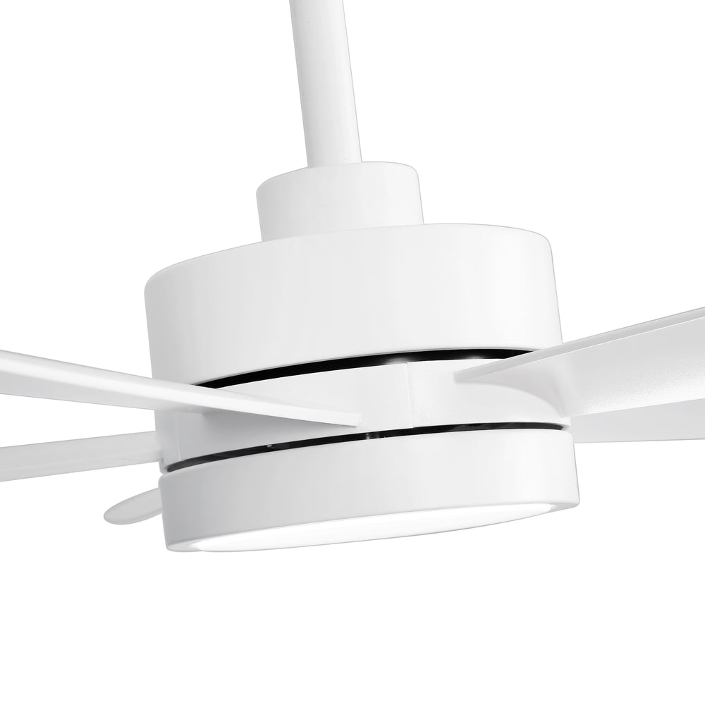 52-inch 5-Blade LED Ceiling Fan with Light and Remote,5" and 10" Downrods Included