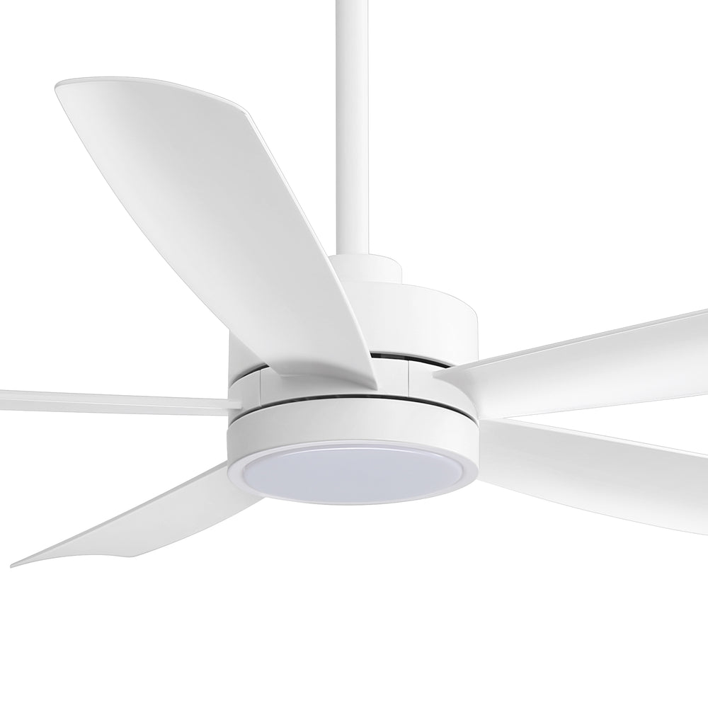 52-inch 5-Blade LED Ceiling Fan with Light and Remote,5" and 10" Downrods Included