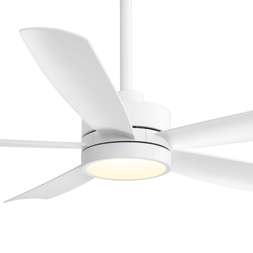 52-inch 5-Blade LED Ceiling Fan with Light and Remote,5" and 10" Downrods Included