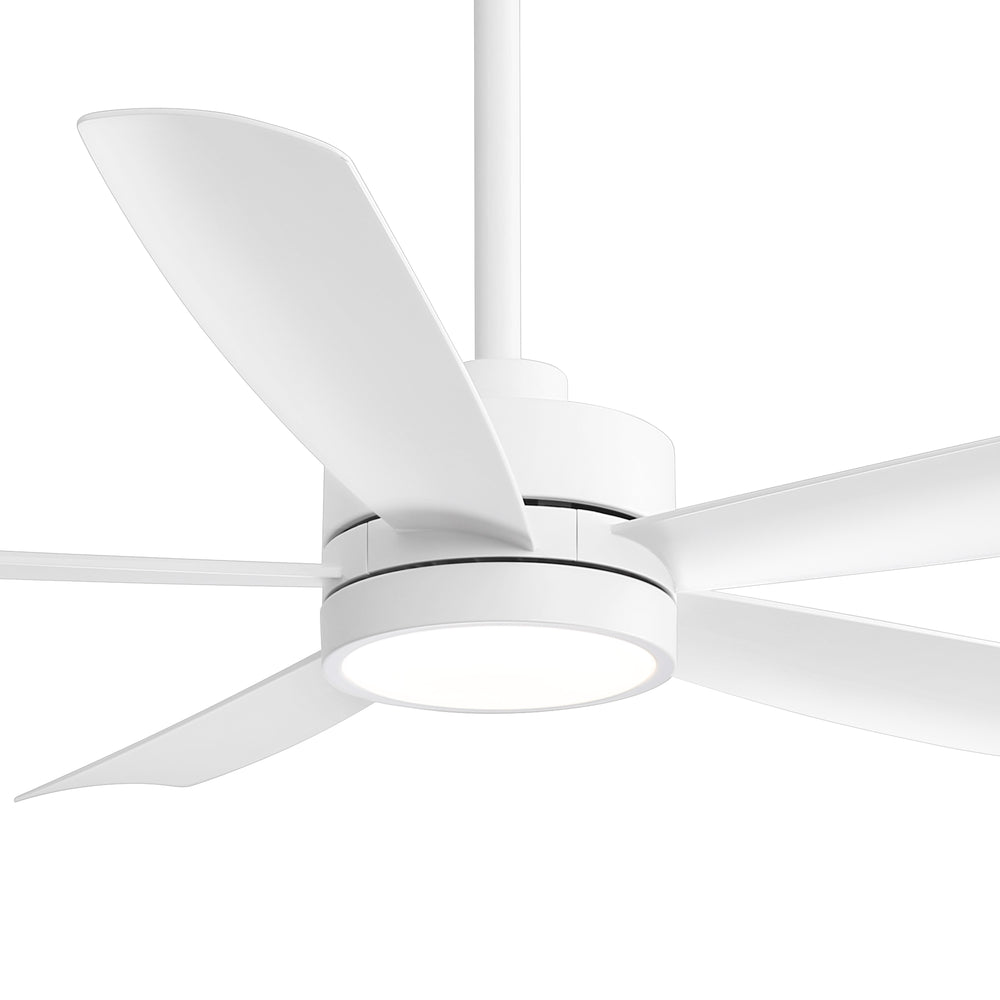 52-inch 5-Blade LED Ceiling Fan with Light and Remote,5" and 10" Downrods Included