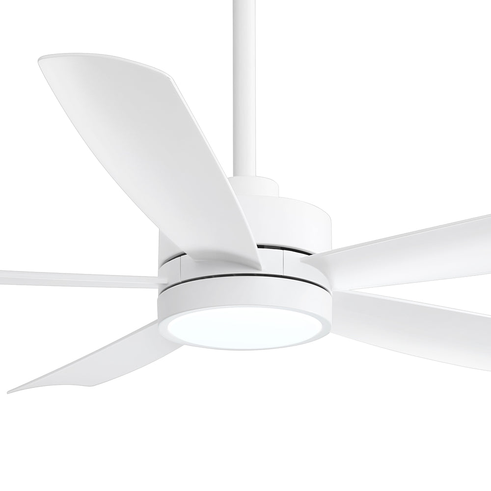 52-inch 5-Blade LED Ceiling Fan with Light and Remote,5" and 10" Downrods Included