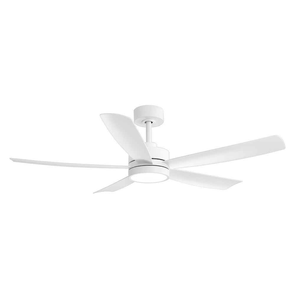 52-inch 5-Blade LED Ceiling Fan with Light and Remote,5" and 10" Downrods Included
