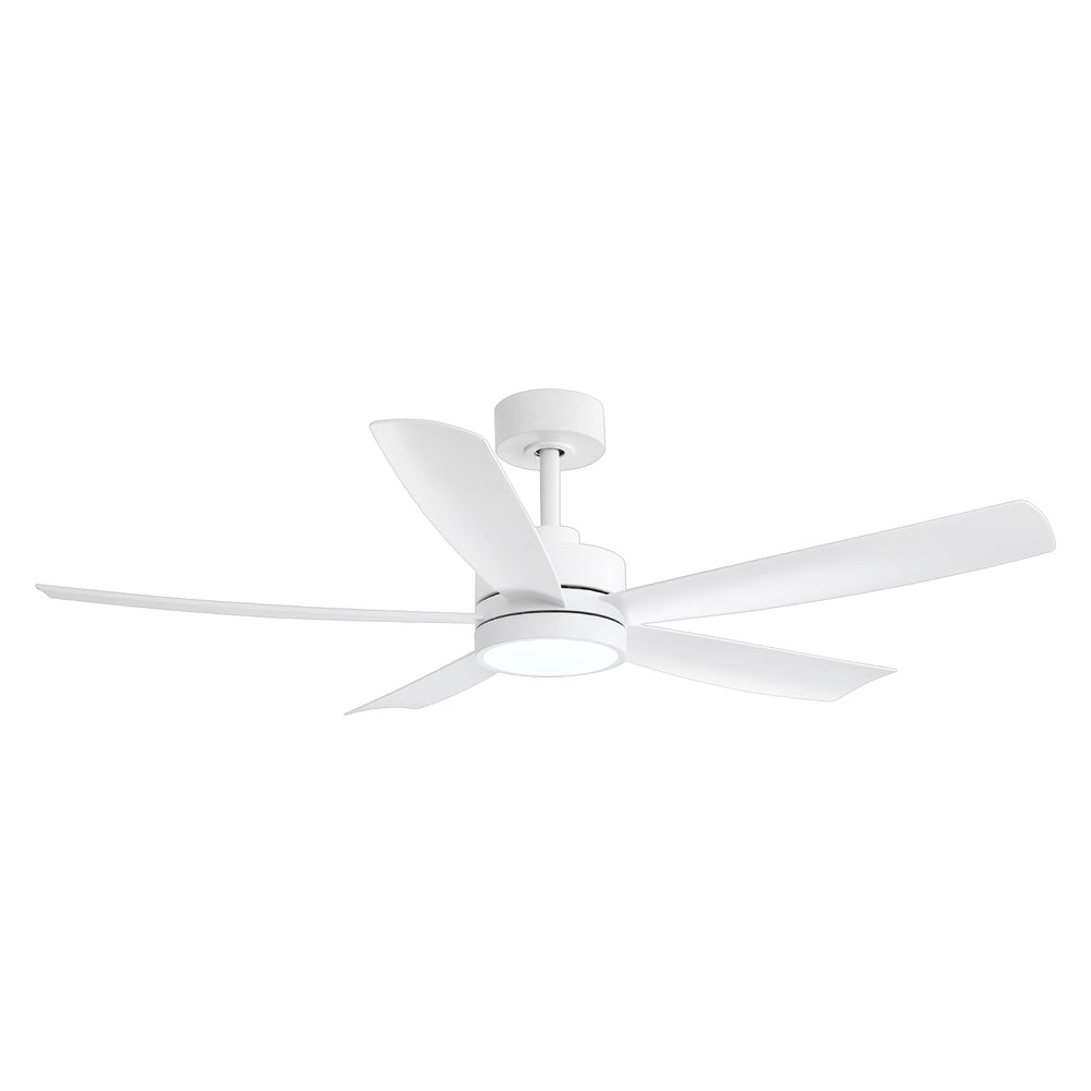 52-inch 5-Blade LED Ceiling Fan with Light and Remote,5" and 10" Downrods Included