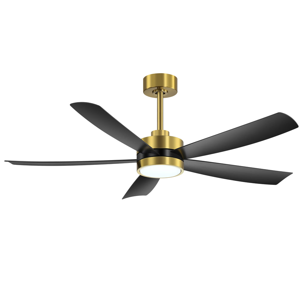 52-inch 5-Blade LED Ceiling Fan with Light and Remote,5" and 10" Downrods Included