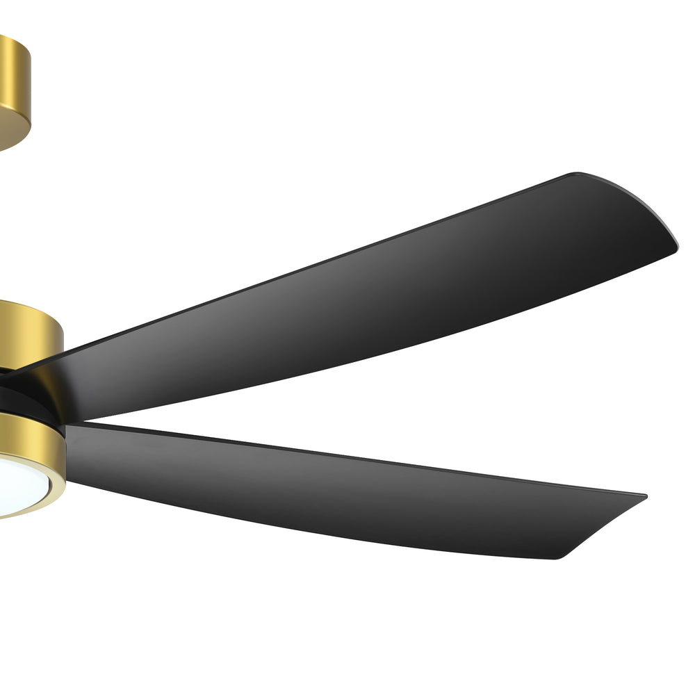 52-inch 5-Blade LED Ceiling Fan with Light and Remote,5" and 10" Downrods Included
