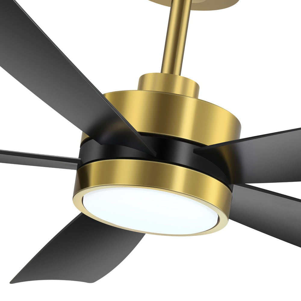 52-inch 5-Blade LED Ceiling Fan with Light and Remote,5" and 10" Downrods Included