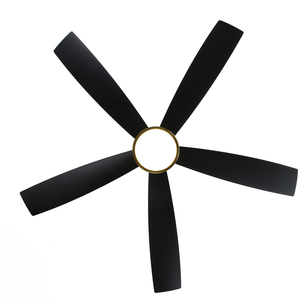 52-inch 5-Blade LED Ceiling Fan with Light and Remote,5" and 10" Downrods Included
