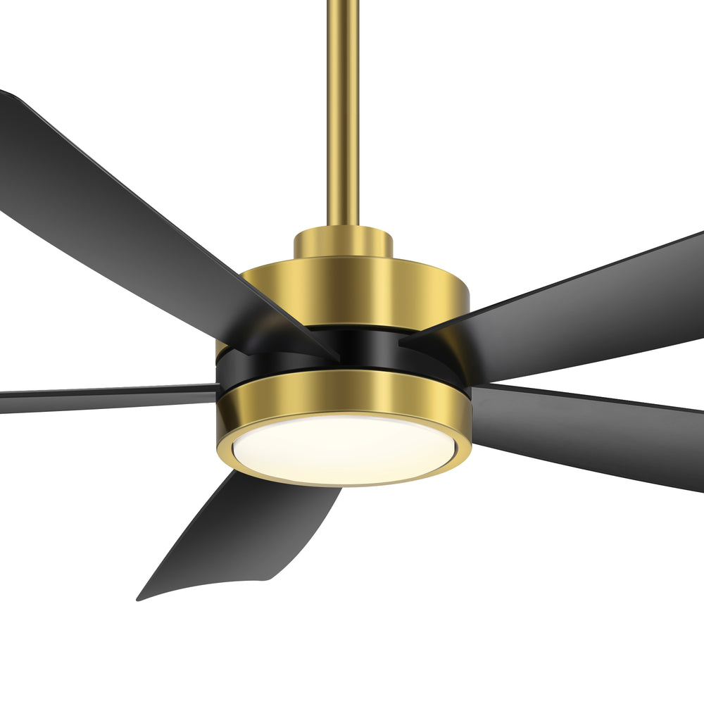 52-inch 5-Blade LED Ceiling Fan with Light and Remote,5" and 10" Downrods Included