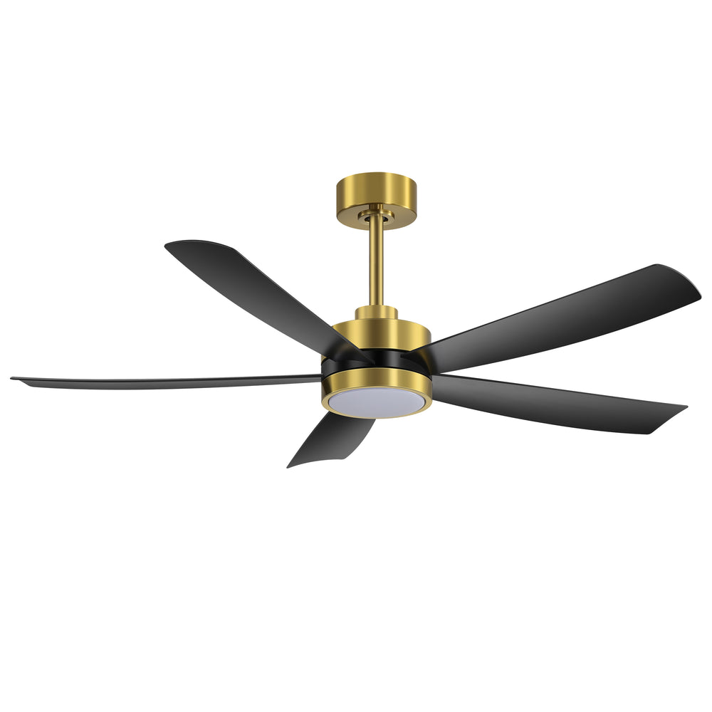 52-inch 5-Blade LED Ceiling Fan with Light and Remote,5" and 10" Downrods Included