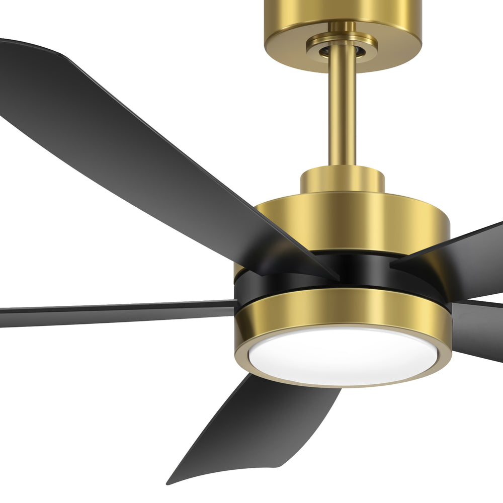 52-inch 5-Blade LED Ceiling Fan with Light and Remote,5" and 10" Downrods Included