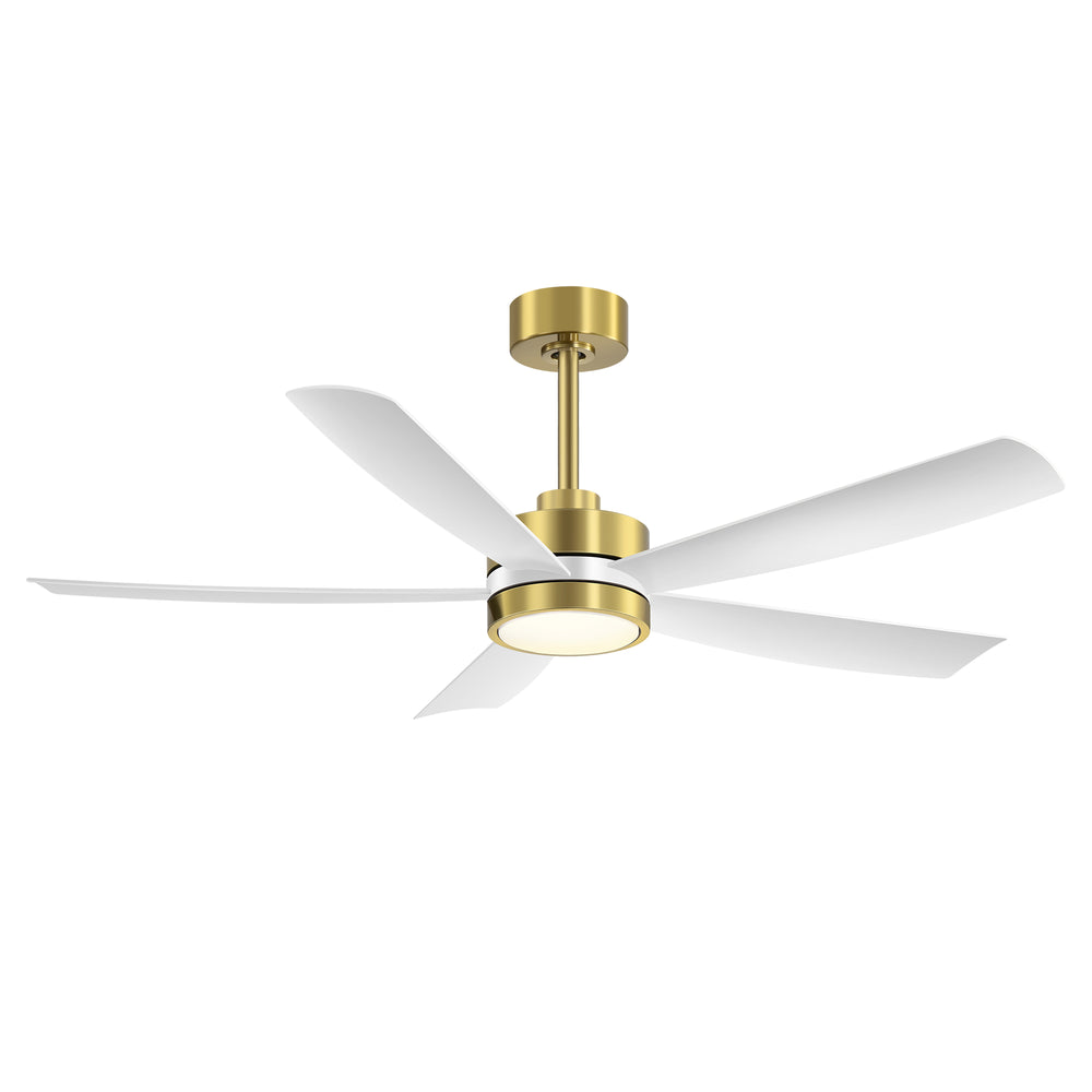 52-inch 5-Blade LED Ceiling Fan with Light and Remote,5" and 10" Downrods Included