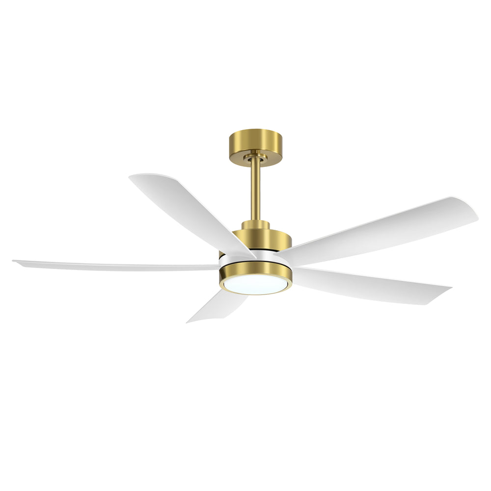 52-inch 5-Blade LED Ceiling Fan with Light and Remote,5" and 10" Downrods Included