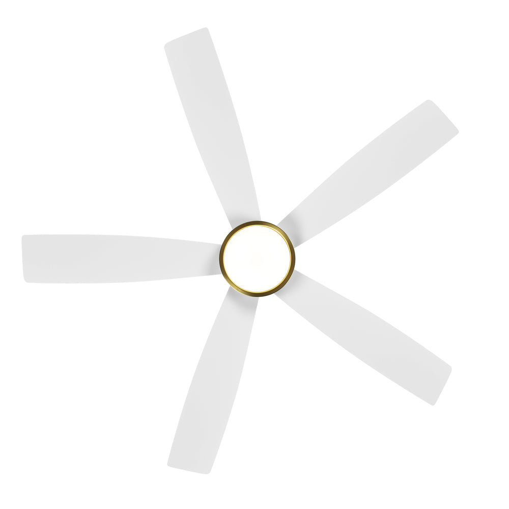 52-inch 5-Blade LED Ceiling Fan with Light and Remote,5" and 10" Downrods Included