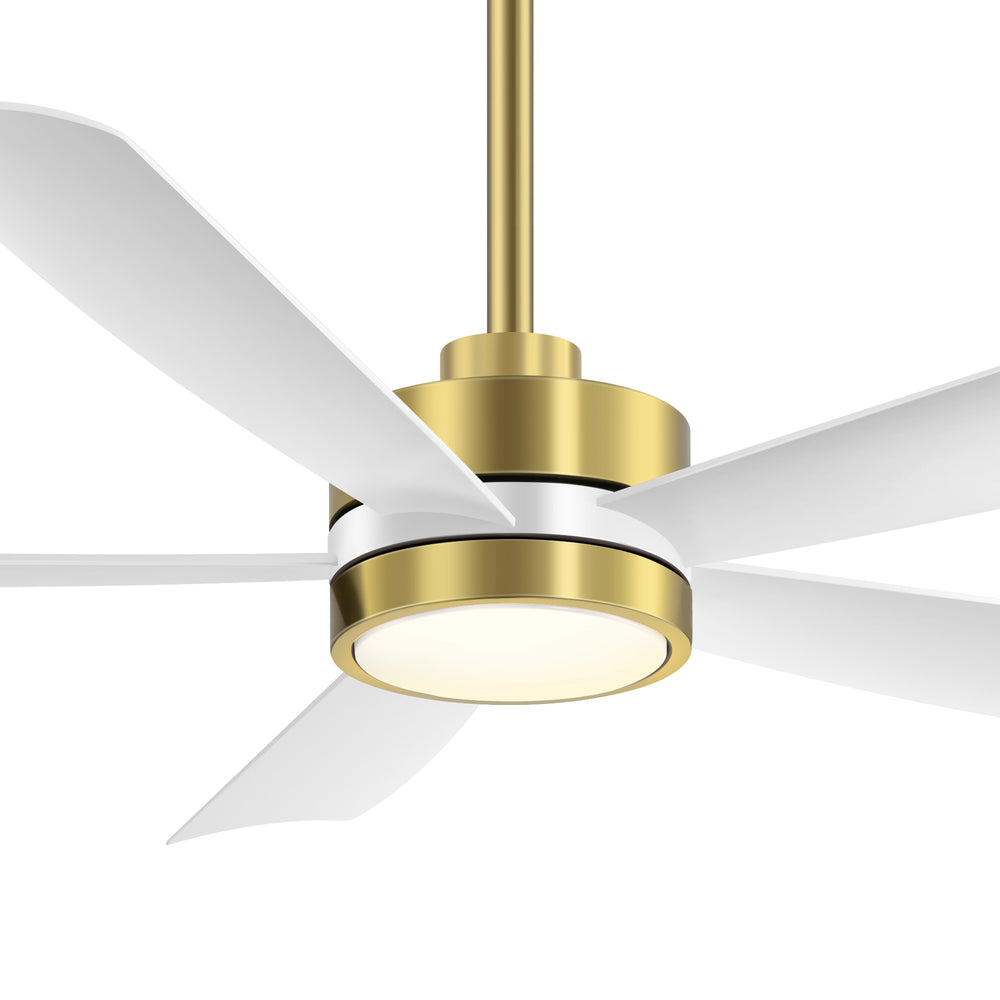 52-inch 5-Blade LED Ceiling Fan with Light and Remote,5" and 10" Downrods Included