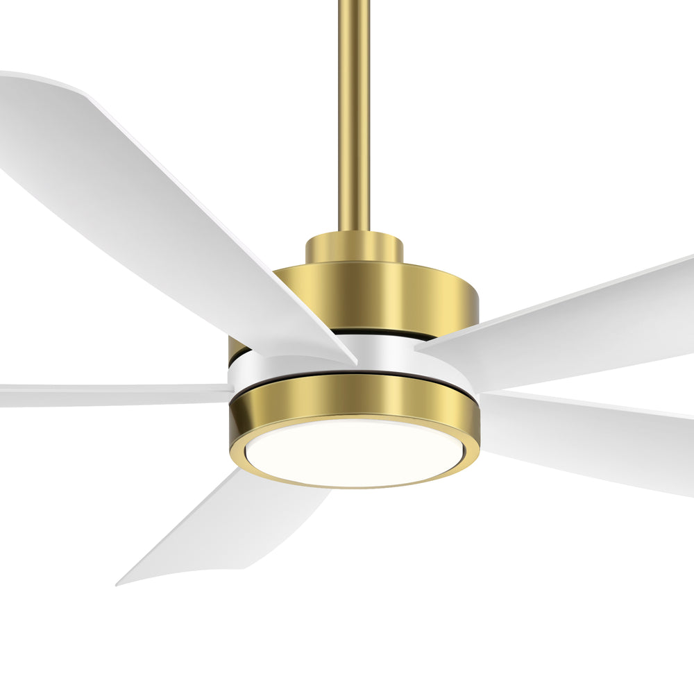 52-inch 5-Blade LED Ceiling Fan with Light and Remote,5" and 10" Downrods Included