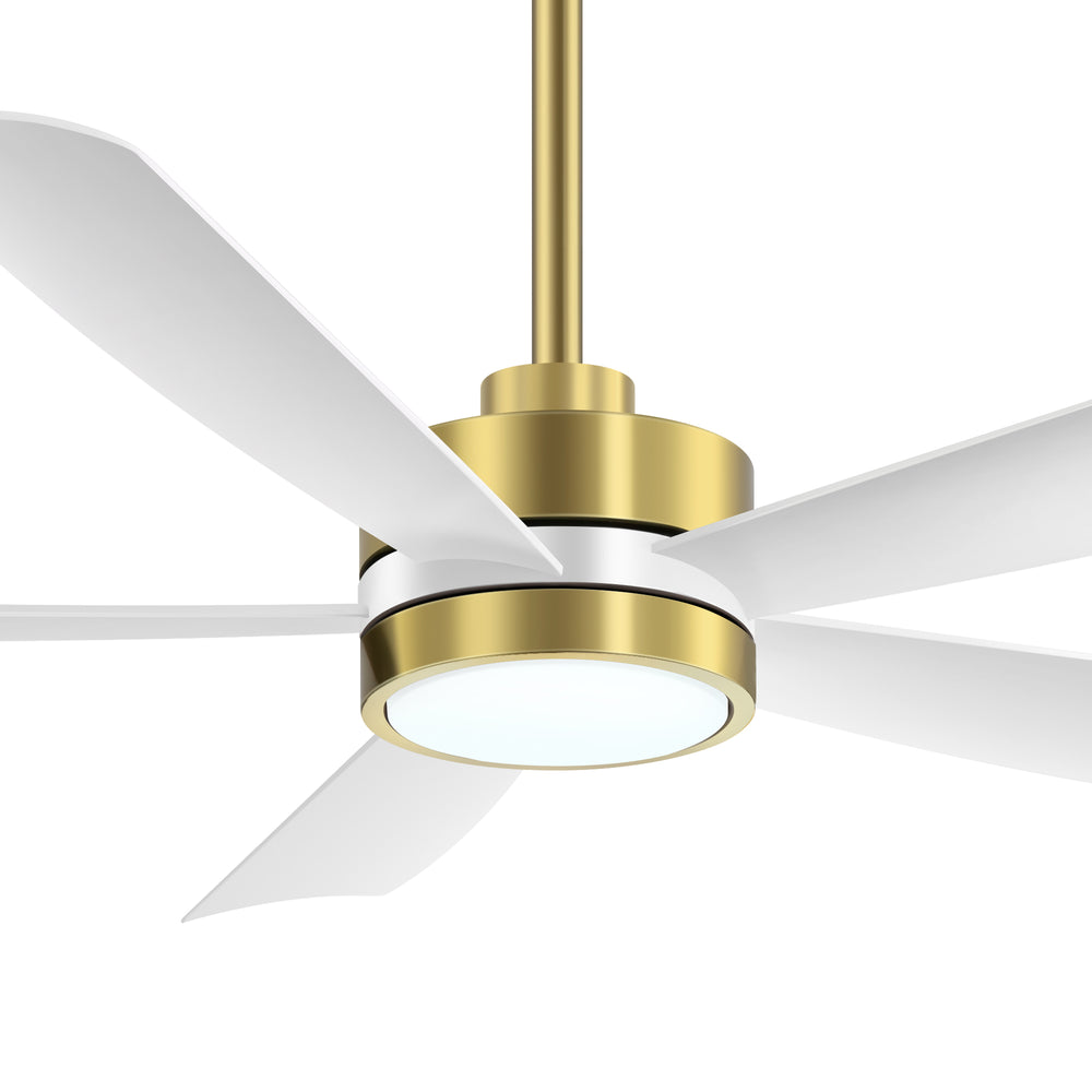 52-inch 5-Blade LED Ceiling Fan with Light and Remote,5" and 10" Downrods Included