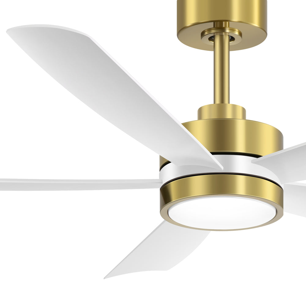 52-inch 5-Blade LED Ceiling Fan with Light and Remote,5" and 10" Downrods Included