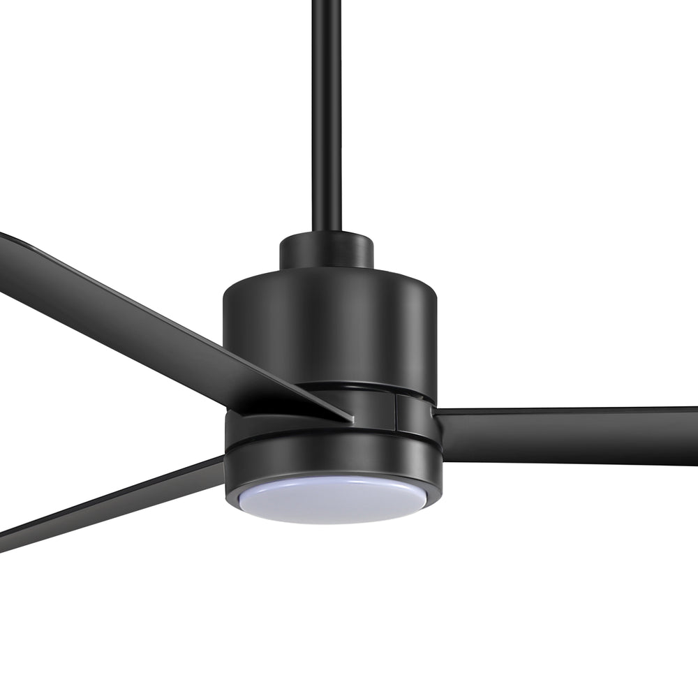 52 Inch Ceiling Fan with Led Lights, 3-Blade Industrial Ceiling Fan Remote Control, Reversible DC Motor, 6-Speed, Low Profile Ceiling Fans for Bedroom Kitchen