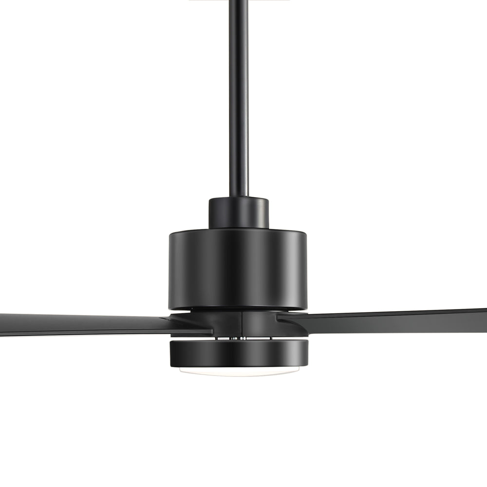 52 Inch Ceiling Fan with Led Lights, 3-Blade Industrial Ceiling Fan Remote Control, Reversible DC Motor, 6-Speed, Low Profile Ceiling Fans for Bedroom Kitchen