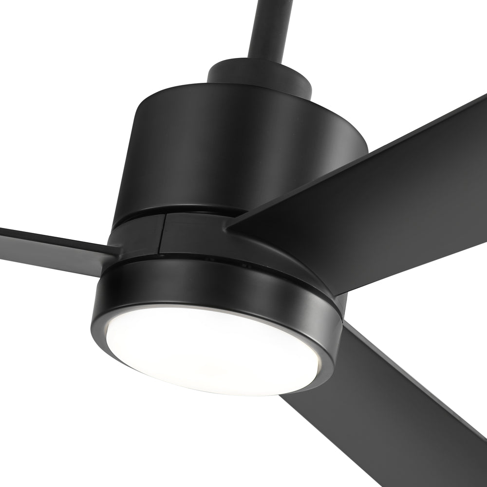 52 Inch Ceiling Fan with Led Lights, 3-Blade Industrial Ceiling Fan Remote Control, Reversible DC Motor, 6-Speed, Low Profile Ceiling Fans for Bedroom Kitchen