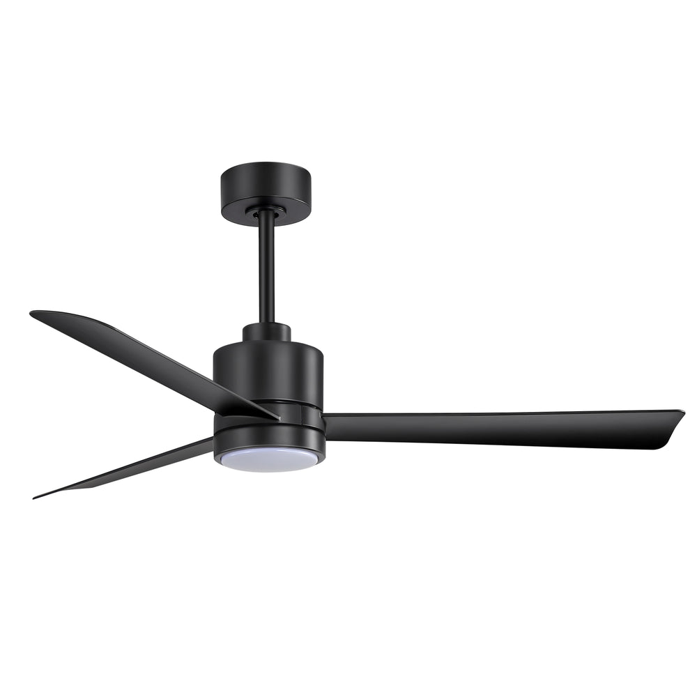 52 Inch Ceiling Fan with Led Lights, 3-Blade Industrial Ceiling Fan Remote Control, Reversible DC Motor, 6-Speed, Low Profile Ceiling Fans for Bedroom Kitchen