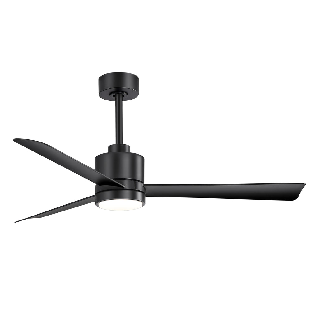 52 Inch Ceiling Fan with Led Lights, 3-Blade Industrial Ceiling Fan Remote Control, Reversible DC Motor, 6-Speed, Low Profile Ceiling Fans for Bedroom Kitchen