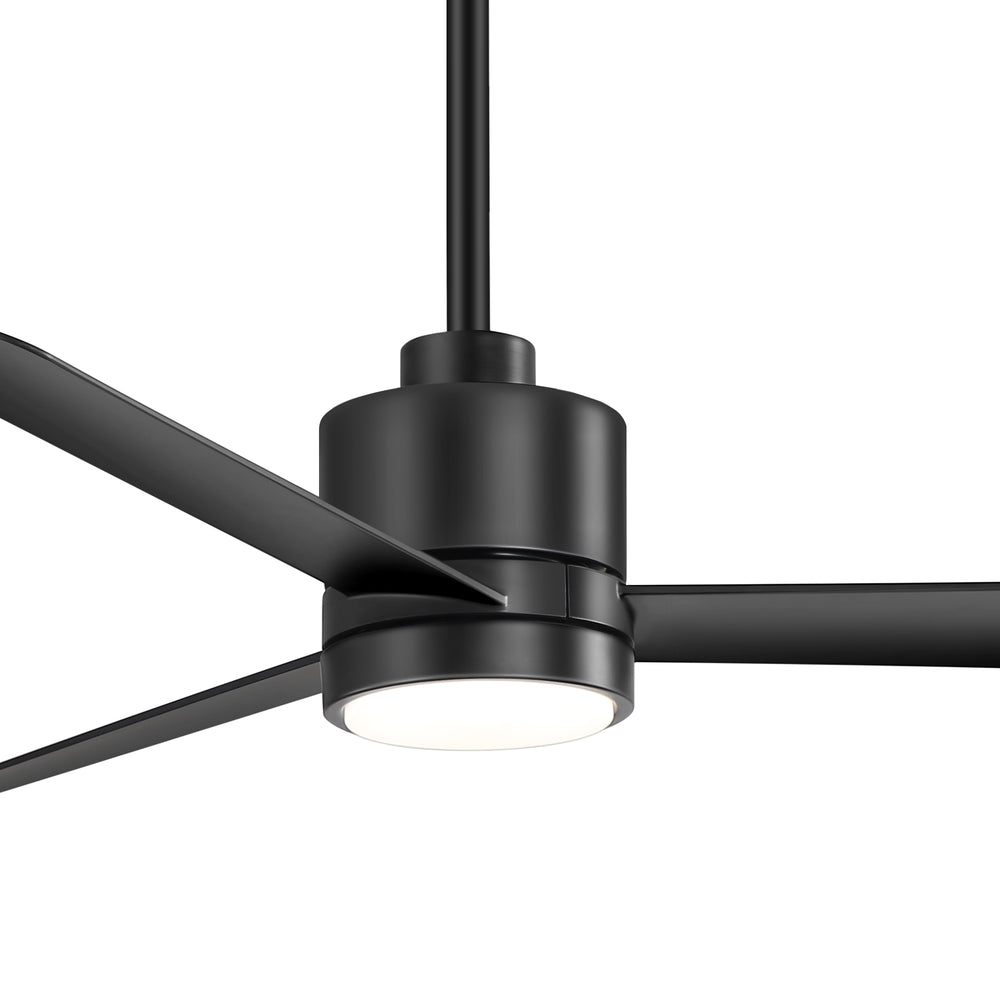 52 Inch Ceiling Fan with Led Lights, 3-Blade Industrial Ceiling Fan Remote Control, Reversible DC Motor, 6-Speed, Low Profile Ceiling Fans for Bedroom Kitchen