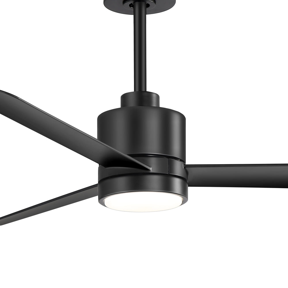 52 Inch Ceiling Fan with Led Lights, 3-Blade Industrial Ceiling Fan Remote Control, Reversible DC Motor, 6-Speed, Low Profile Ceiling Fans for Bedroom Kitchen