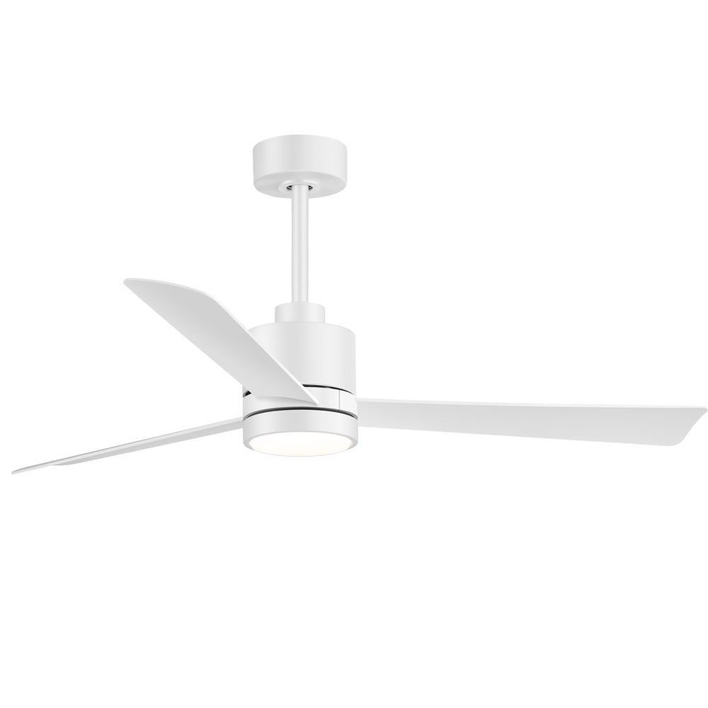 52 Inch Ceiling Fan with Led Lights, 3-Blade Industrial Ceiling Fan Remote Control, Reversible DC Motor, 6-Speed, Low Profile Ceiling Fans for Bedroom Kitchen
