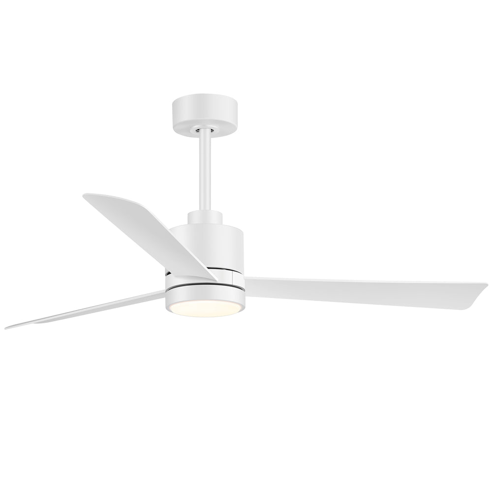 52 Inch Ceiling Fan with Led Lights, 3-Blade Industrial Ceiling Fan Remote Control, Reversible DC Motor, 6-Speed, Low Profile Ceiling Fans for Bedroom Kitchen