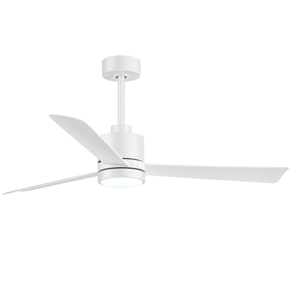 52 Inch Ceiling Fan with Led Lights, 3-Blade Industrial Ceiling Fan Remote Control, Reversible DC Motor, 6-Speed, Low Profile Ceiling Fans for Bedroom Kitchen