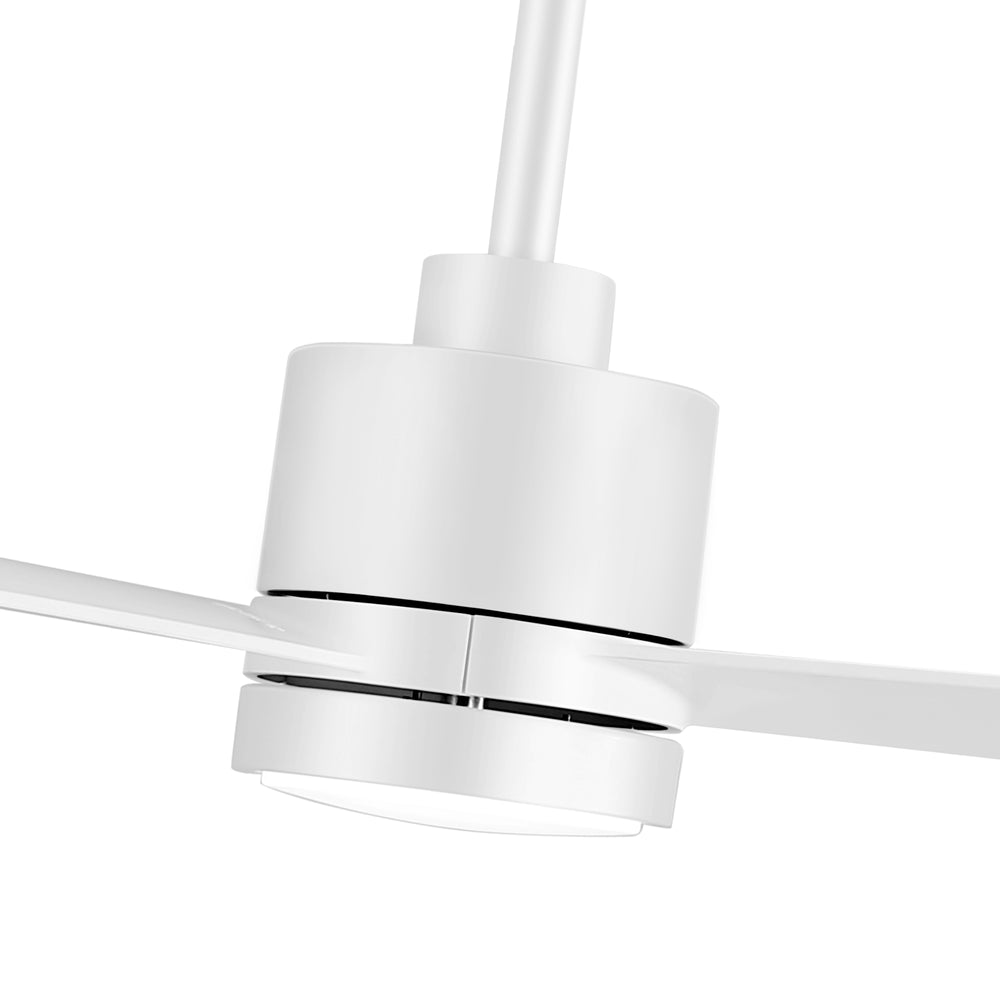 52 Inch Ceiling Fan with Led Lights, 3-Blade Industrial Ceiling Fan Remote Control, Reversible DC Motor, 6-Speed, Low Profile Ceiling Fans for Bedroom Kitchen