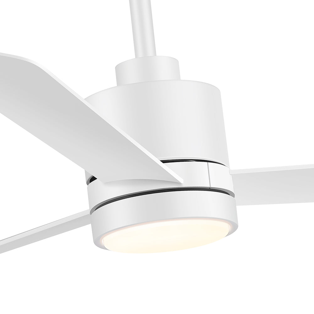 52 Inch Ceiling Fan with Led Lights, 3-Blade Industrial Ceiling Fan Remote Control, Reversible DC Motor, 6-Speed, Low Profile Ceiling Fans for Bedroom Kitchen