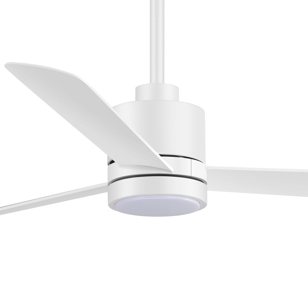 52 Inch Ceiling Fan with Led Lights, 3-Blade Industrial Ceiling Fan Remote Control, Reversible DC Motor, 6-Speed, Low Profile Ceiling Fans for Bedroom Kitchen