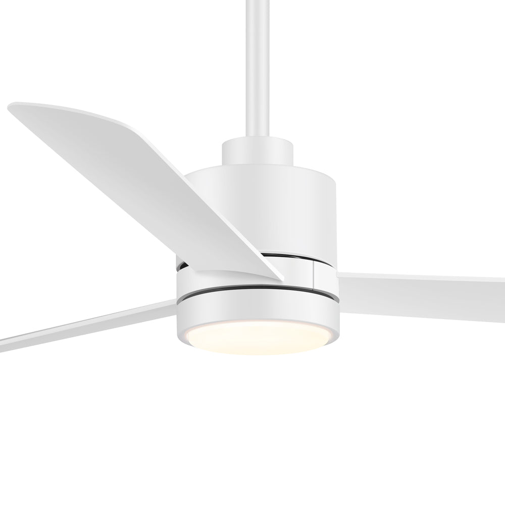 52 Inch Ceiling Fan with Led Lights, 3-Blade Industrial Ceiling Fan Remote Control, Reversible DC Motor, 6-Speed, Low Profile Ceiling Fans for Bedroom Kitchen