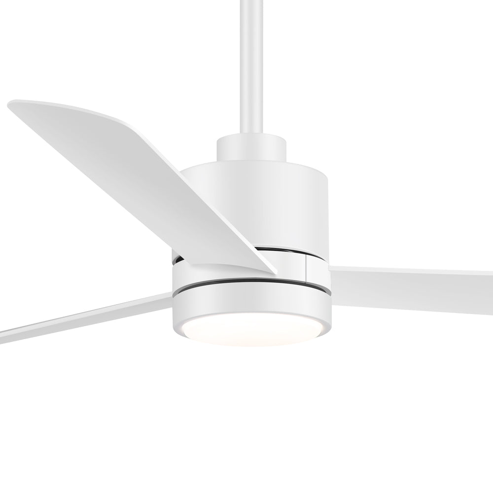 52 Inch Ceiling Fan with Led Lights, 3-Blade Industrial Ceiling Fan Remote Control, Reversible DC Motor, 6-Speed, Low Profile Ceiling Fans for Bedroom Kitchen