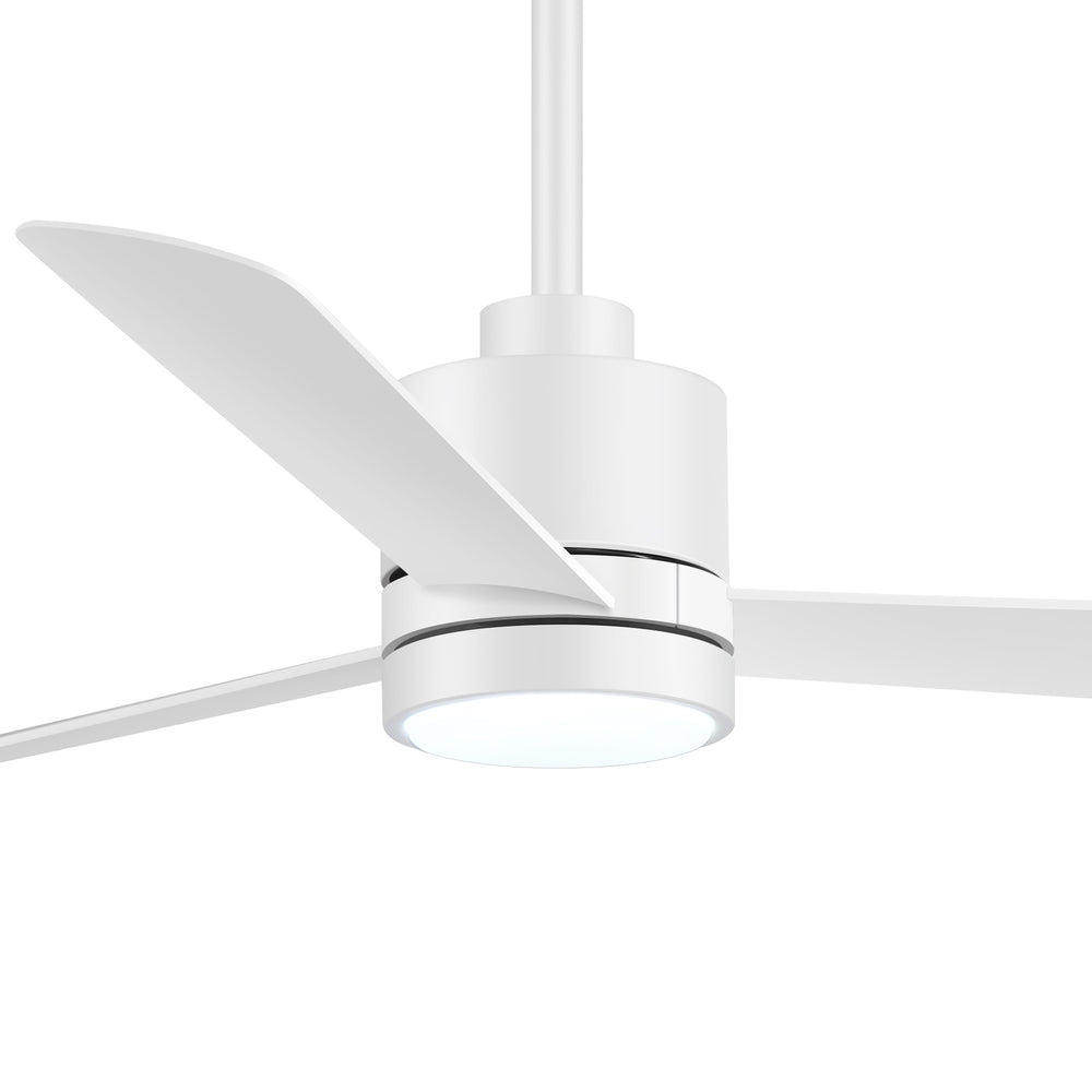52 Inch Ceiling Fan with Led Lights, 3-Blade Industrial Ceiling Fan Remote Control, Reversible DC Motor, 6-Speed, Low Profile Ceiling Fans for Bedroom Kitchen