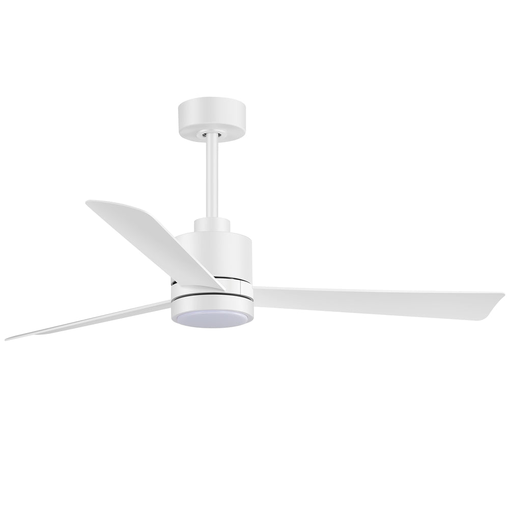 52 Inch Ceiling Fan with Led Lights, 3-Blade Industrial Ceiling Fan Remote Control, Reversible DC Motor, 6-Speed, Low Profile Ceiling Fans for Bedroom Kitchen