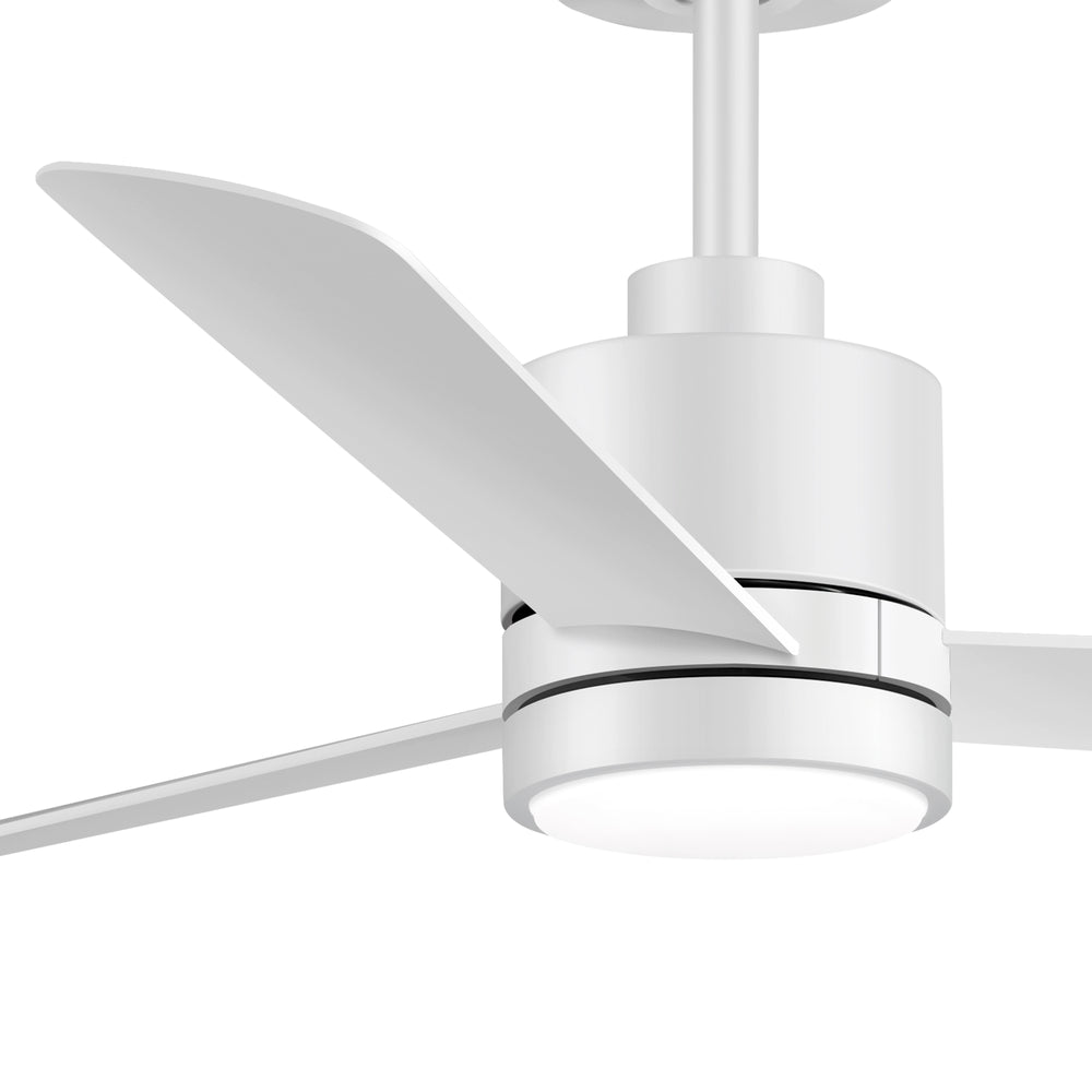 52 Inch Ceiling Fan with Led Lights, 3-Blade Industrial Ceiling Fan Remote Control, Reversible DC Motor, 6-Speed, Low Profile Ceiling Fans for Bedroom Kitchen