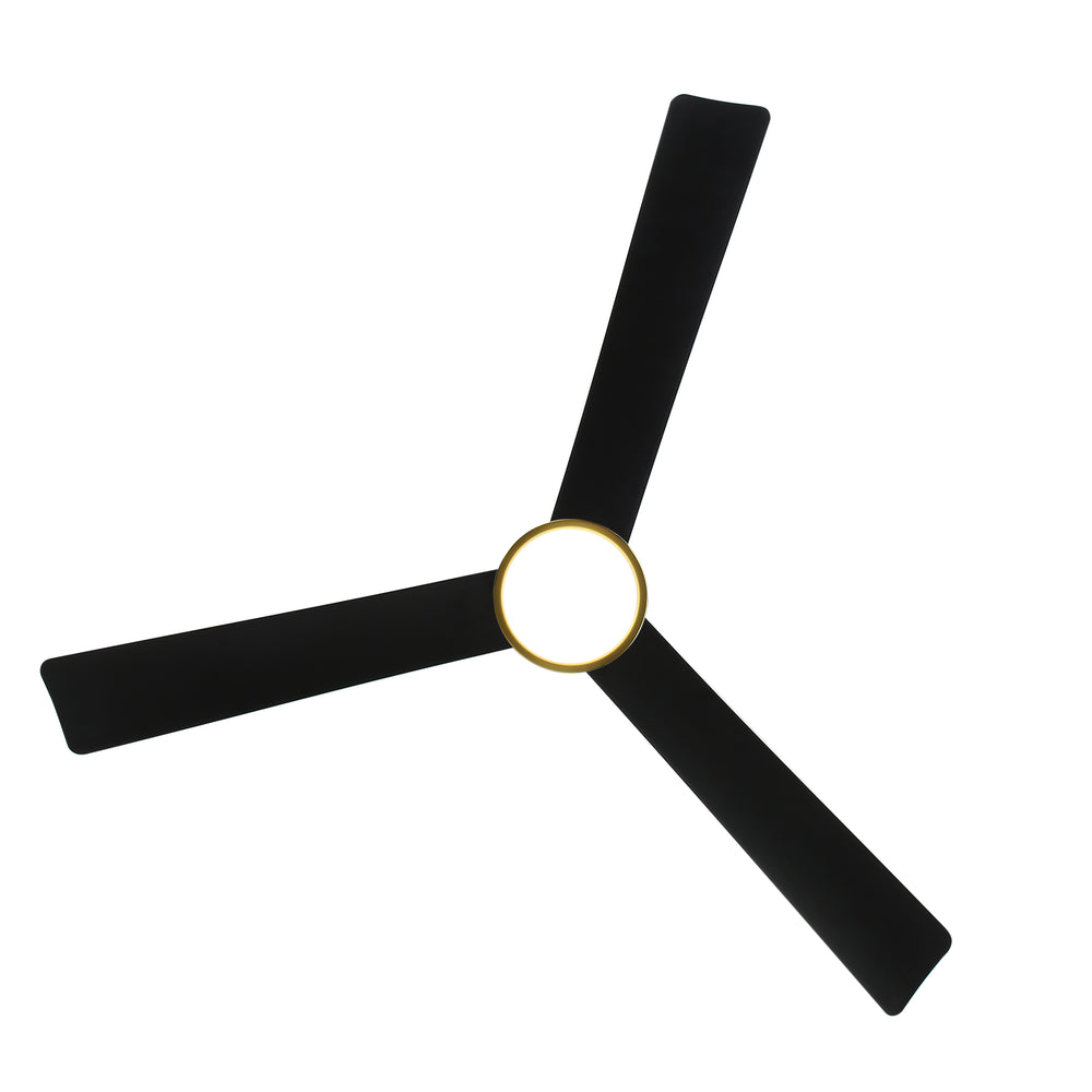 52 Inch Ceiling Fan with Led Lights, 3-Blade Industrial Ceiling Fan Remote Control, Reversible DC Motor, 6-Speed, Low Profile Ceiling Fans for Bedroom Kitchen