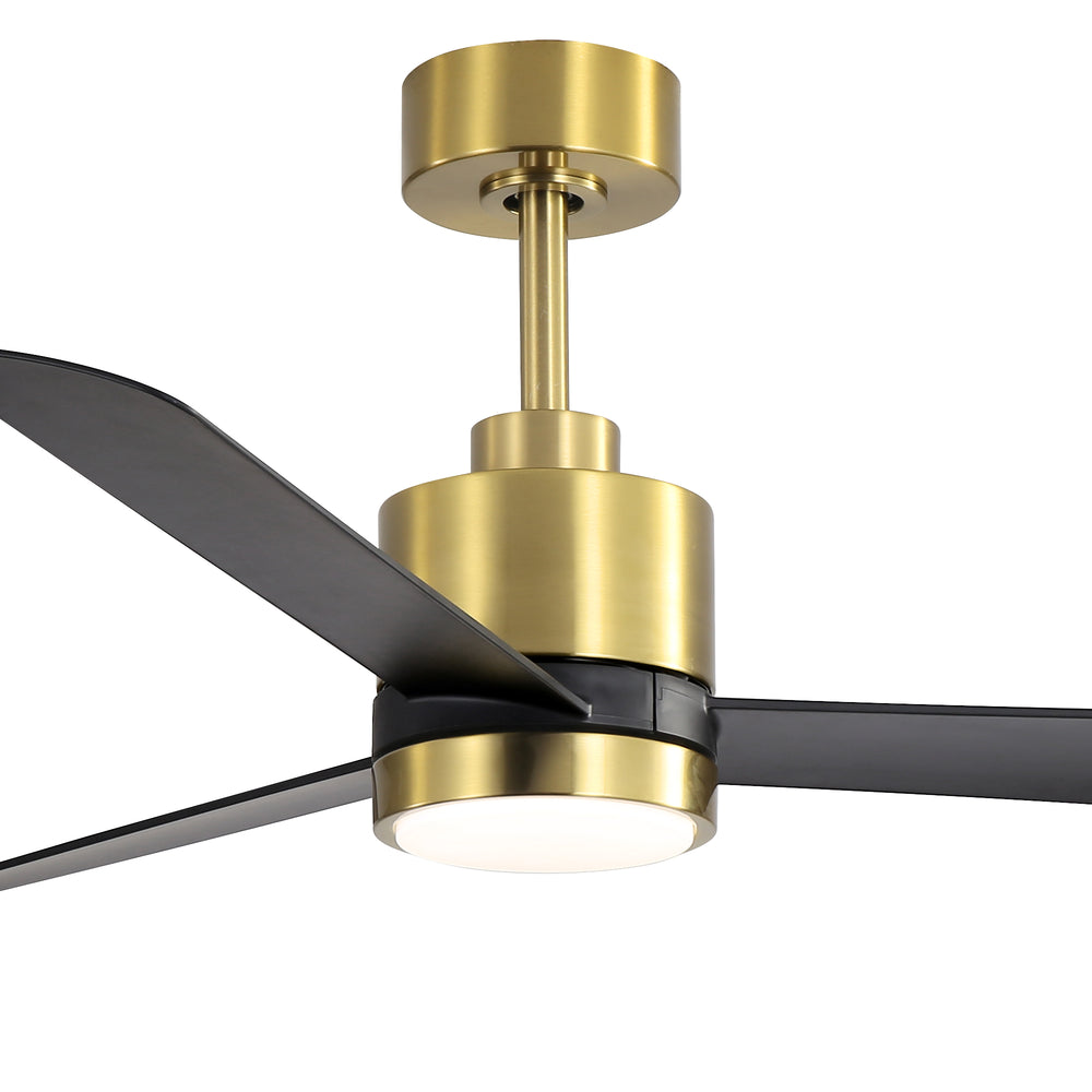 52 Inch Ceiling Fan with Led Lights, 3-Blade Industrial Ceiling Fan Remote Control, Reversible DC Motor, 6-Speed, Low Profile Ceiling Fans for Bedroom Kitchen