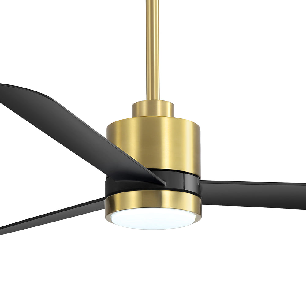 52 Inch Ceiling Fan with Led Lights, 3-Blade Industrial Ceiling Fan Remote Control, Reversible DC Motor, 6-Speed, Low Profile Ceiling Fans for Bedroom Kitchen