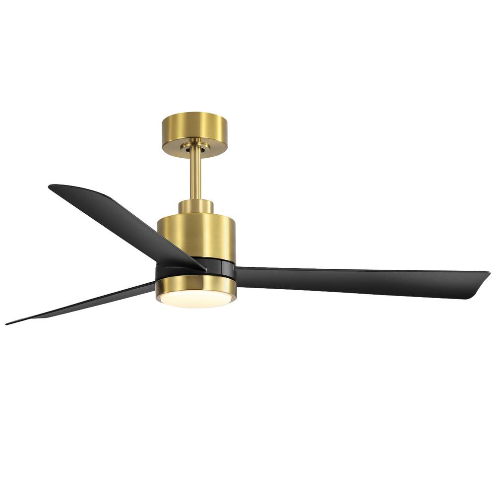52 Inch Ceiling Fan with Led Lights, 3-Blade Industrial Ceiling Fan Remote Control, Reversible DC Motor, 6-Speed, Low Profile Ceiling Fans for Bedroom Kitchen