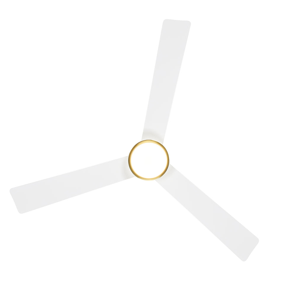 52 Inch Ceiling Fan with Led Lights, 3-Blade Industrial Ceiling Fan Remote Control, Reversible DC Motor, 6-Speed, Low Profile Ceiling Fans for Bedroom Kitchen