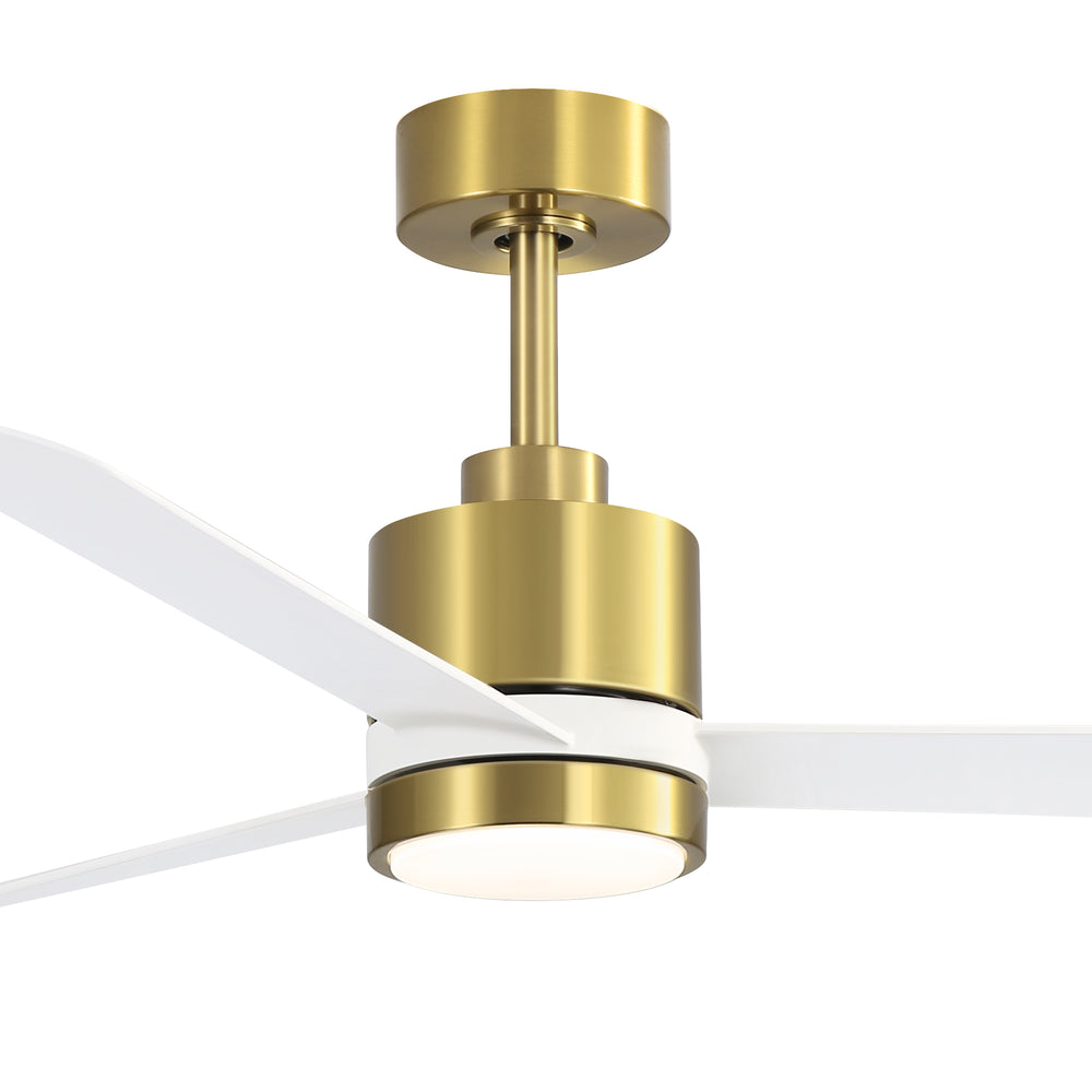 52 Inch Ceiling Fan with Led Lights, 3-Blade Industrial Ceiling Fan Remote Control, Reversible DC Motor, 6-Speed, Low Profile Ceiling Fans for Bedroom Kitchen