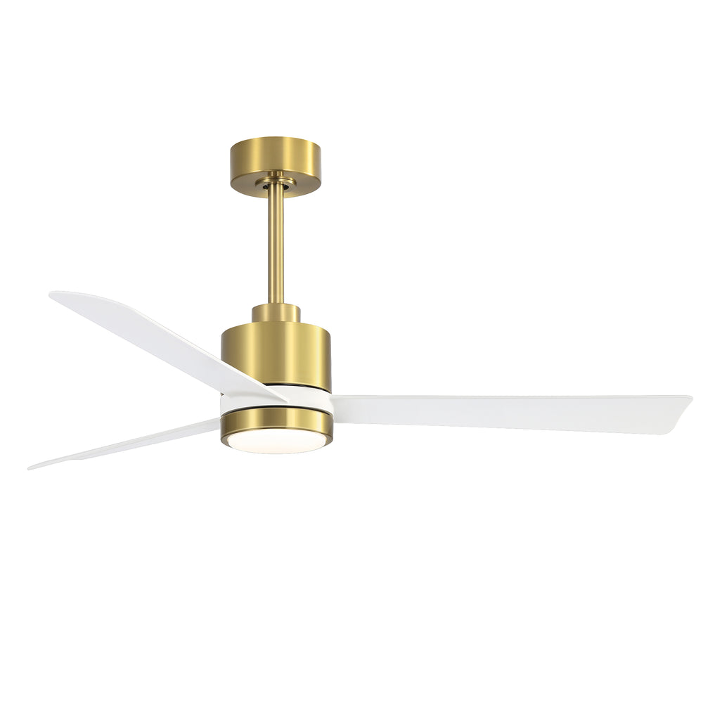 52 Inch Ceiling Fan with Led Lights, 3-Blade Industrial Ceiling Fan Remote Control, Reversible DC Motor, 6-Speed, Low Profile Ceiling Fans for Bedroom Kitchen
