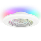 Ostis 19-Inch Smart White Low Profile Ceiling Fan With RGB Light