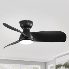 Ceiling Fans with Lights Remote, Modern Low Profile Ceiling Fan, Flush Mount, Noiseless, 3CCT, 6 speeds, Timer, Small Ceiling Fan for Living Room Bedroom