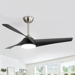 52-Inch Ceiling Fans with Led Lights Remote Control, 3-Blade, Reversible DC Motor, 6-Speed, Timer, Modern Indoor Ceiling Fan with Light for Bedroom Kitchen Office