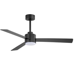 52" 3-Blade Integrated Ceiling Fan with LED Light and Remote, 5" and 10" Downrods Included